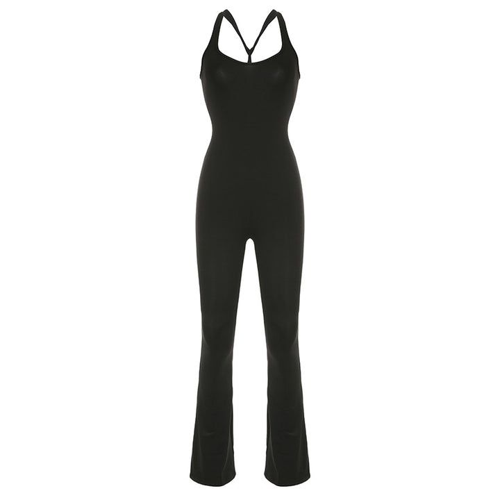 Damen eleganter und figurbetonter Jumpsuit mit schmalem Bein Drune