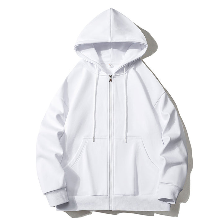 Herren Kapuzensweatjacke mit durchgehendem Reißverschluss, Oversize‑Schnitt und Raglanärmeln Drune