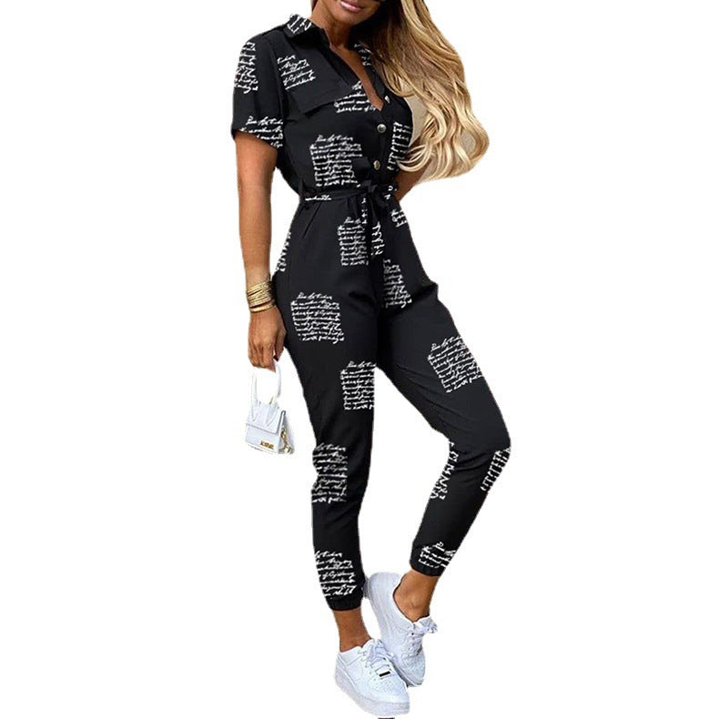 Damen Modischer Jumpsuit mit tailliertem Schnitt und praktischen Taschen Drune
