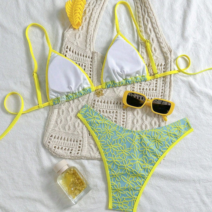 Damen Blumendekoriertes Bikini-Set Drune