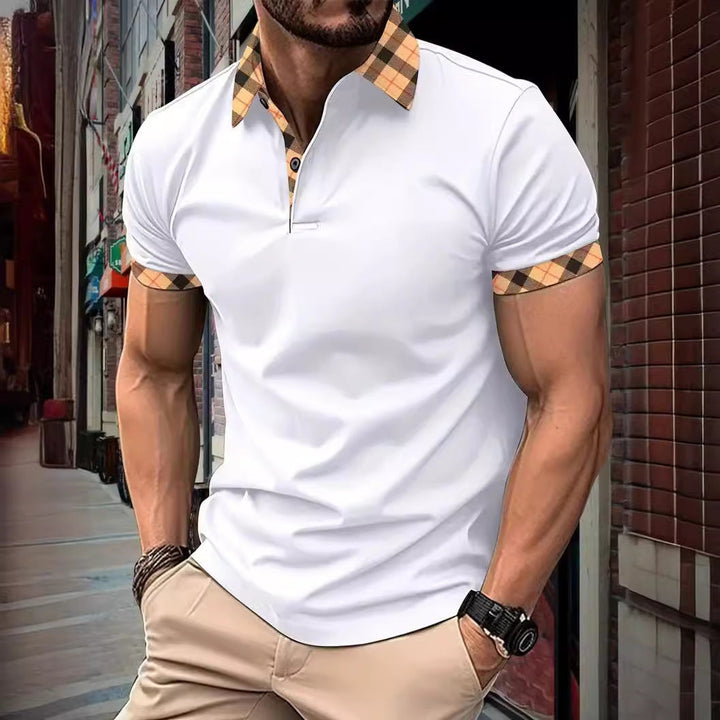 Herren Polohemd mit modernem Karokragen und feuchtigkeitsregulierender Technologie Drune