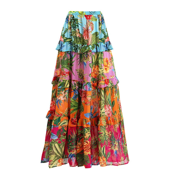 Damen Einteiler Badeanzug mit floralem Muster und Rüschendetails Drune