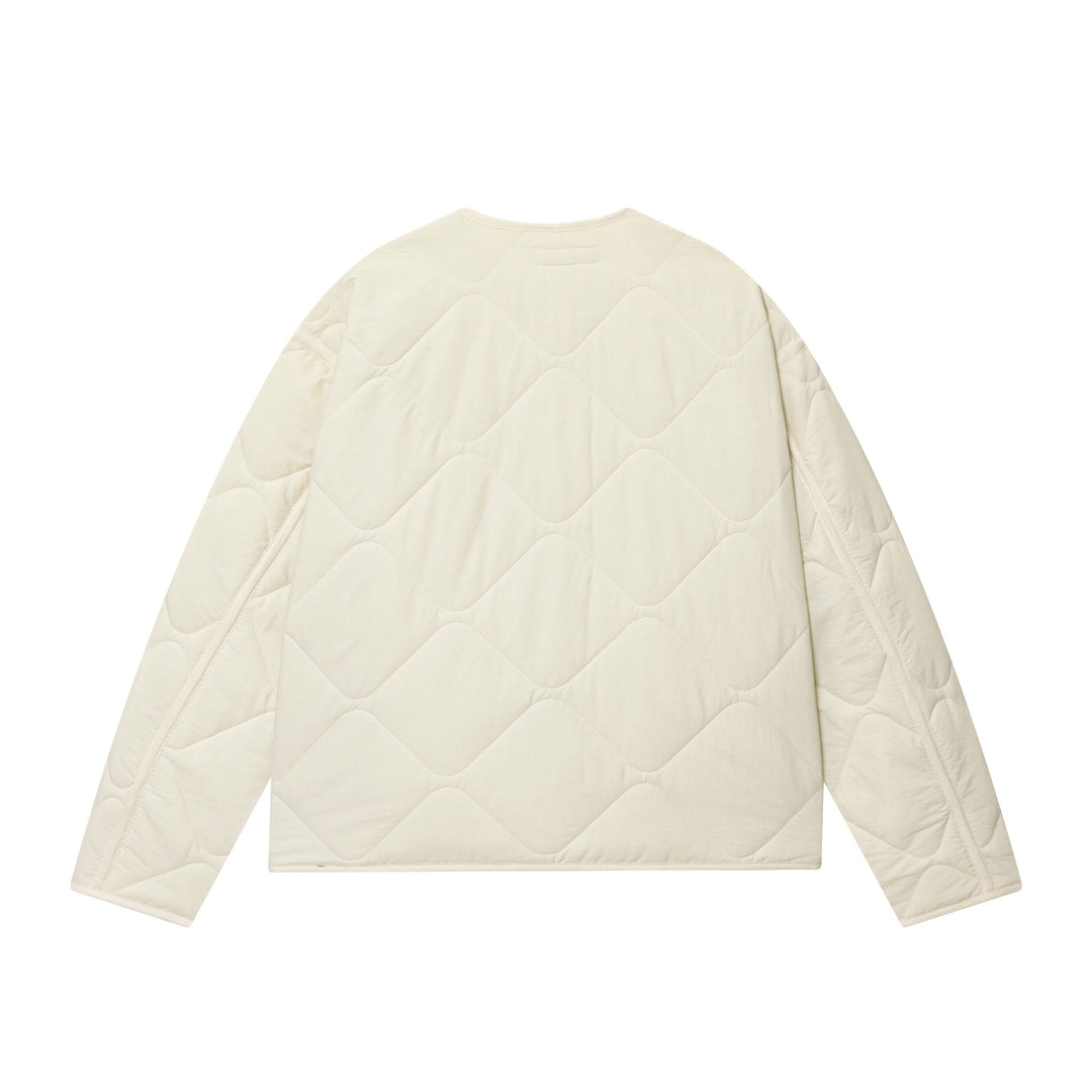 Damen nan gesteppte Cardigan‑Jacke mit Rautenstepp, Rundhals und aufgesetzten Taschen Drune