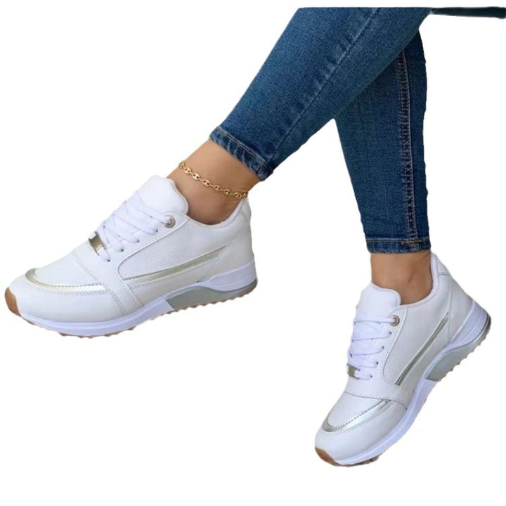 Damen  elegante City-Sneaker mit dezenter Metallic-Infusion, leicht gepolsterter Komfortsohle und profilierter Gummilaufsohle Drune