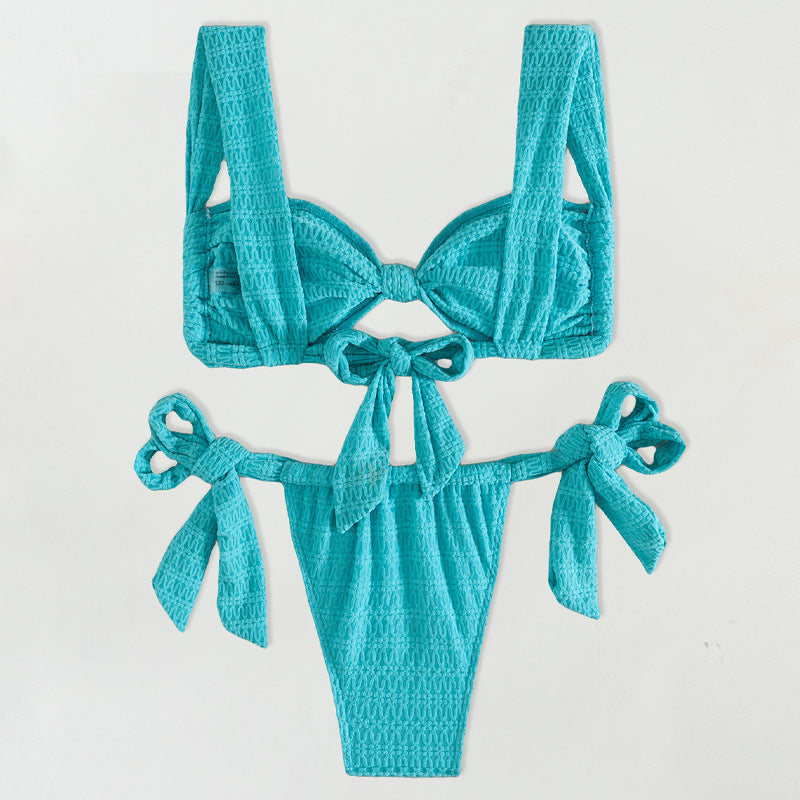 Damen Hochwertiger Bikini mit verspielten Schleifen Drune
