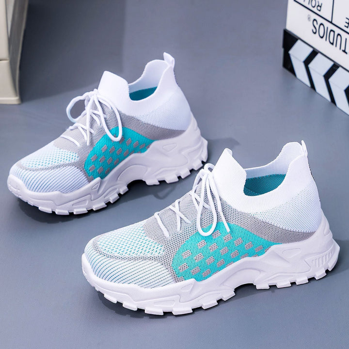 Damen Sportliche Sneaker mit atmungsaktiver Strickoberfläche und flexibler Sohle Drune