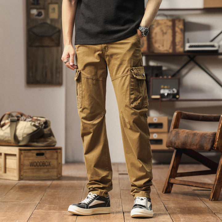 Herren Utility-Cargo-Hose im Vintage-Workwear-Look mit verstärkten Kniepartien und extra Stauraum Drune