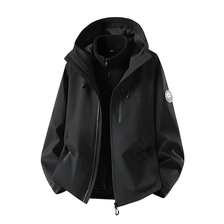 Herren dreiteilige Softshell-Outdoorjacke mit abnehmbarem Fleecefutter und Kapuze Drune