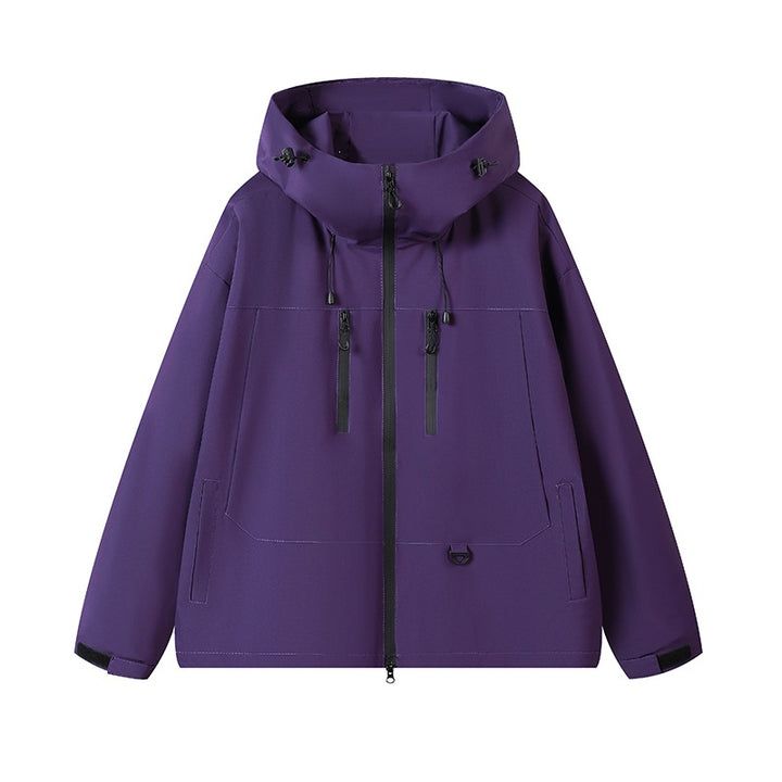 Herren Technische wasserabweisende Kapuzen‑Übergangsjacke mit getapten Reißverschlüssen & Utility‑Taschen Drune