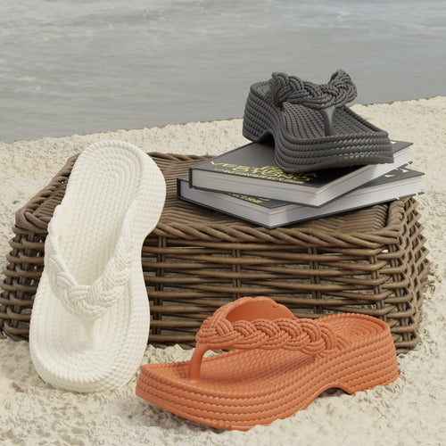 Damen Flip-Flops mit geflochtenem Riemen Drune