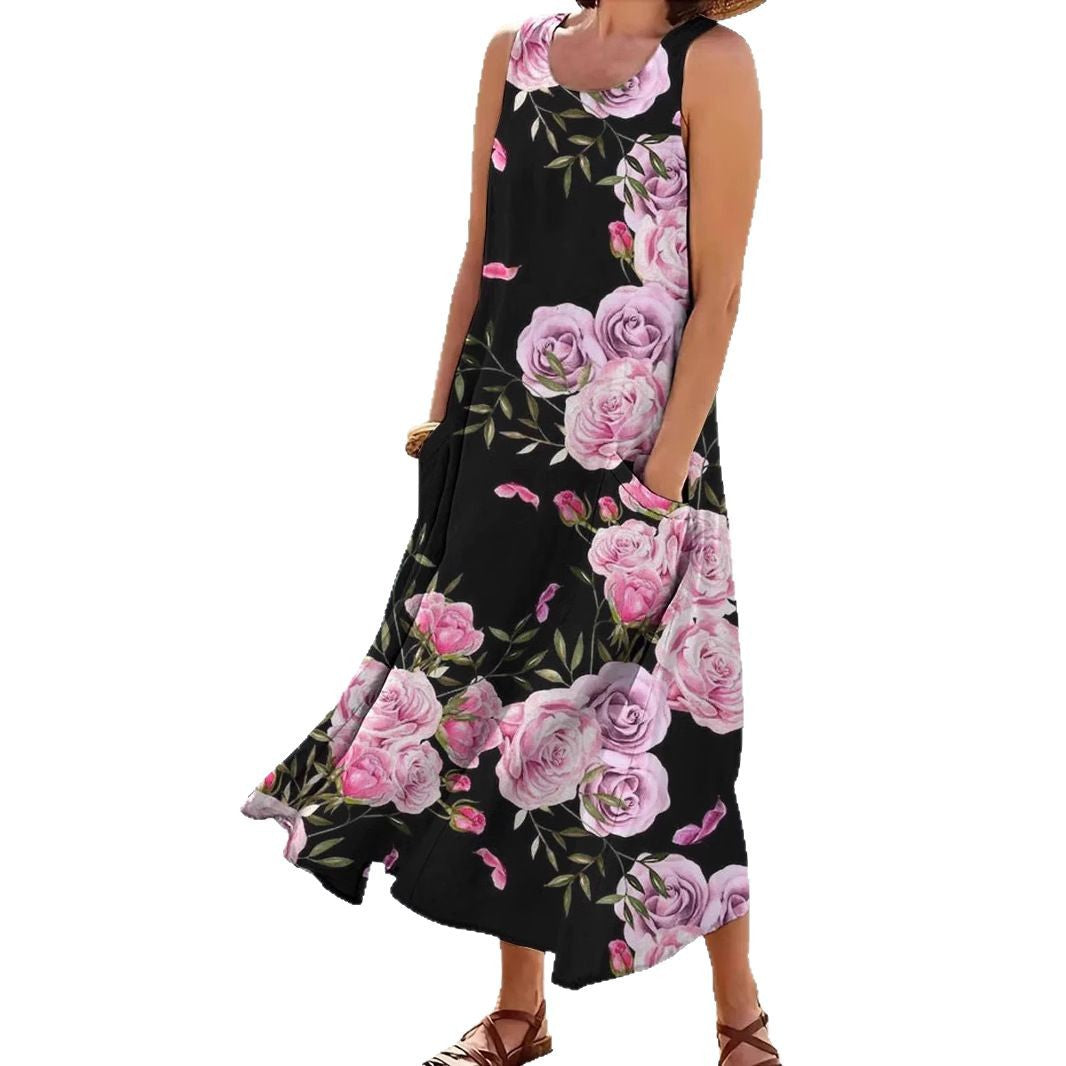 Damen Maxikleid mit floralem Design Drune