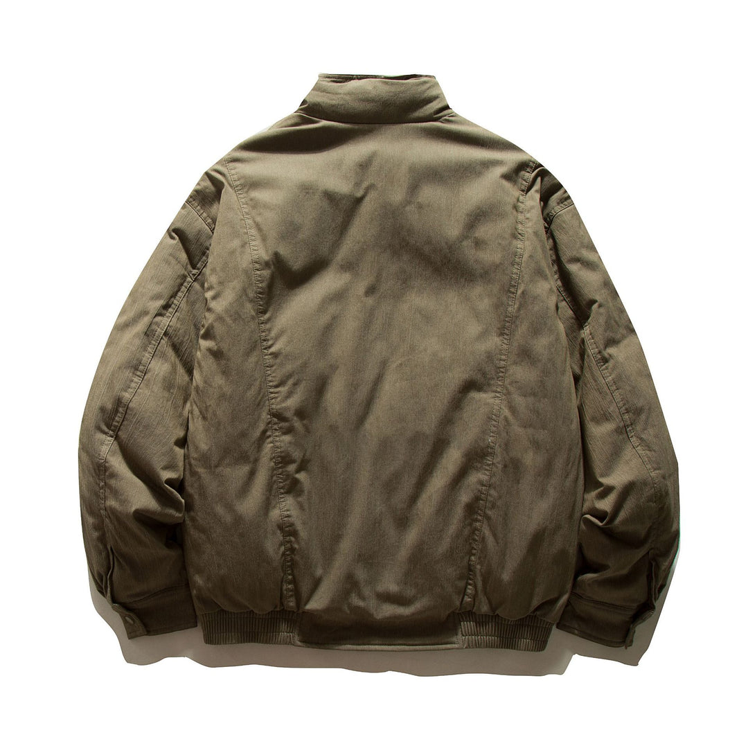 Herren Kurz geschnittene isolierte Blousonjacke im Field‑Look mit hohem Stehkragen und Pattentaschen Drune