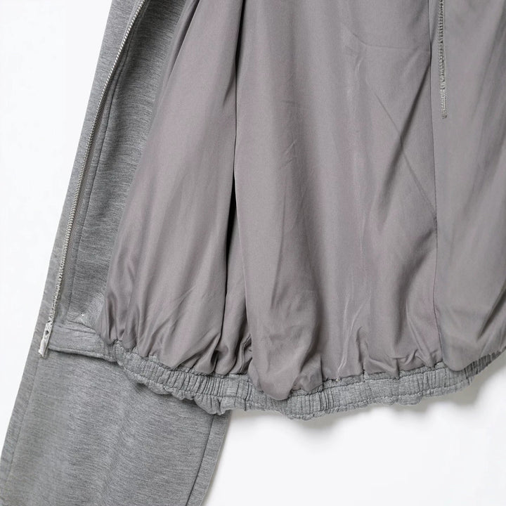 Damen Cropped Kapuzenjacke mit Reißverschluss, Ballonärmeln und elastischem Saum Drune