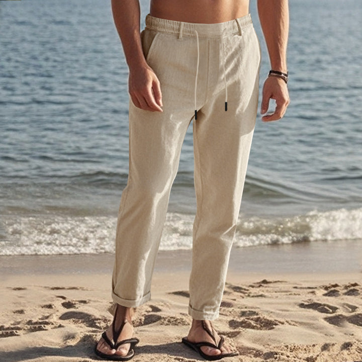 Herren lässige Freizeithose mit elastischem Bund und seitlichen Taschen Drune
