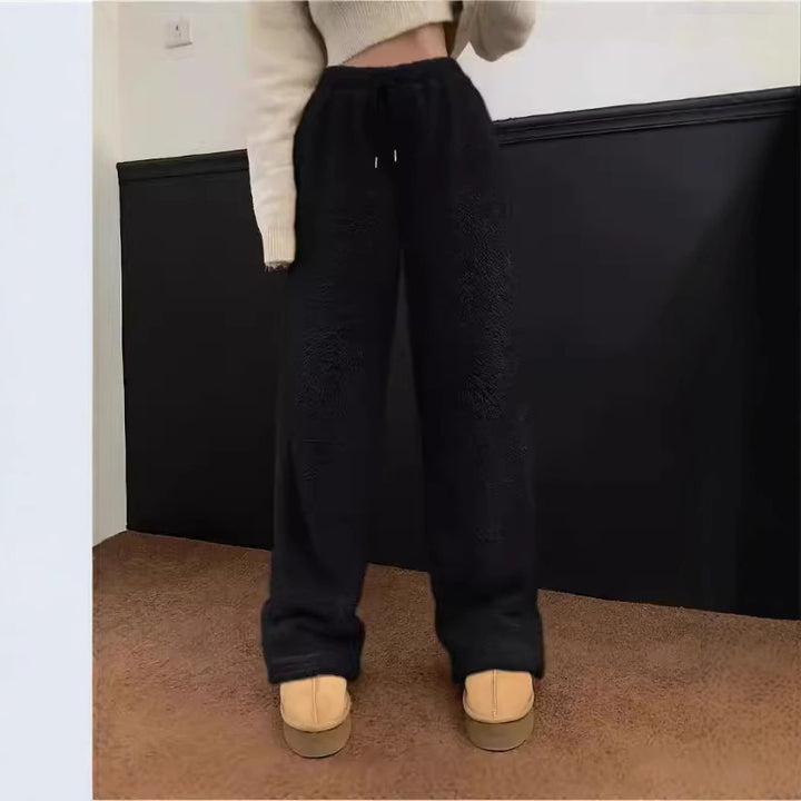 Damen Plüschstoff Freizeithose Drune