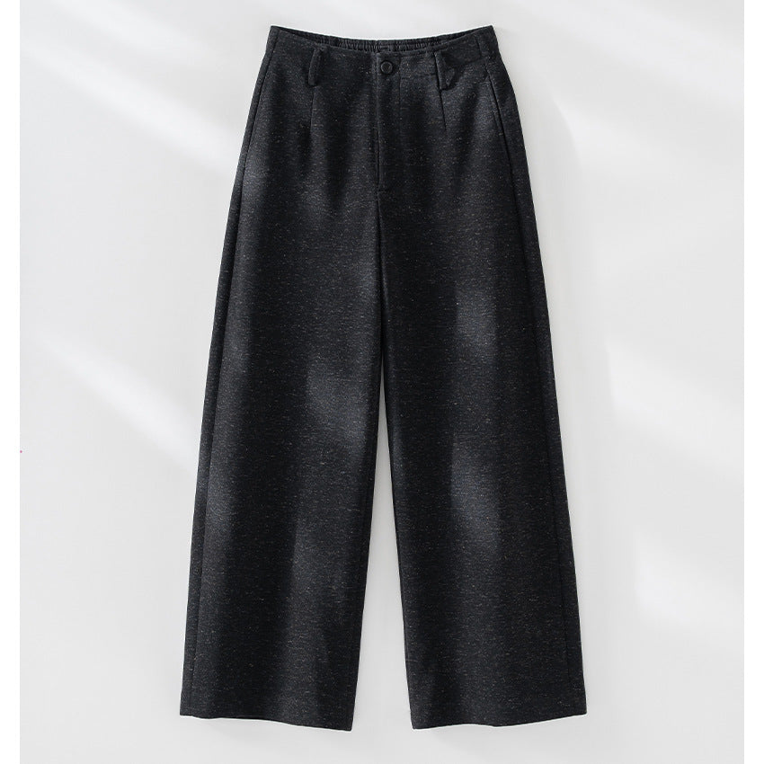 Damen Weitgeschnittene High‑Waist-Hose mit Bundfalten und fließender Wollmix-Qualität Drune