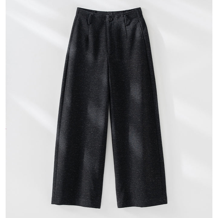 Damen Weitgeschnittene High‑Waist-Hose mit Bundfalten und fließender Wollmix-Qualität Drune