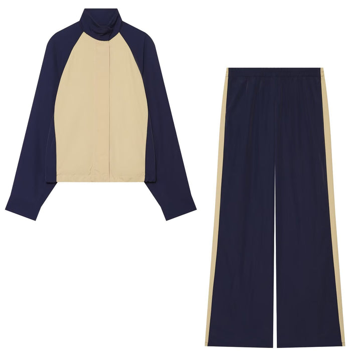 Damen Leichter Colorblock Windbreaker mit Stehkragen und Raglanärmeln Drune