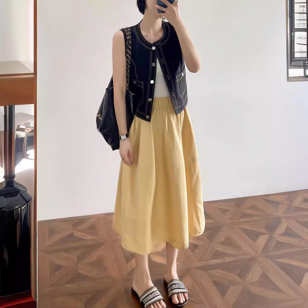 Damen Eleganter, weit geschnittener Midirock Drune