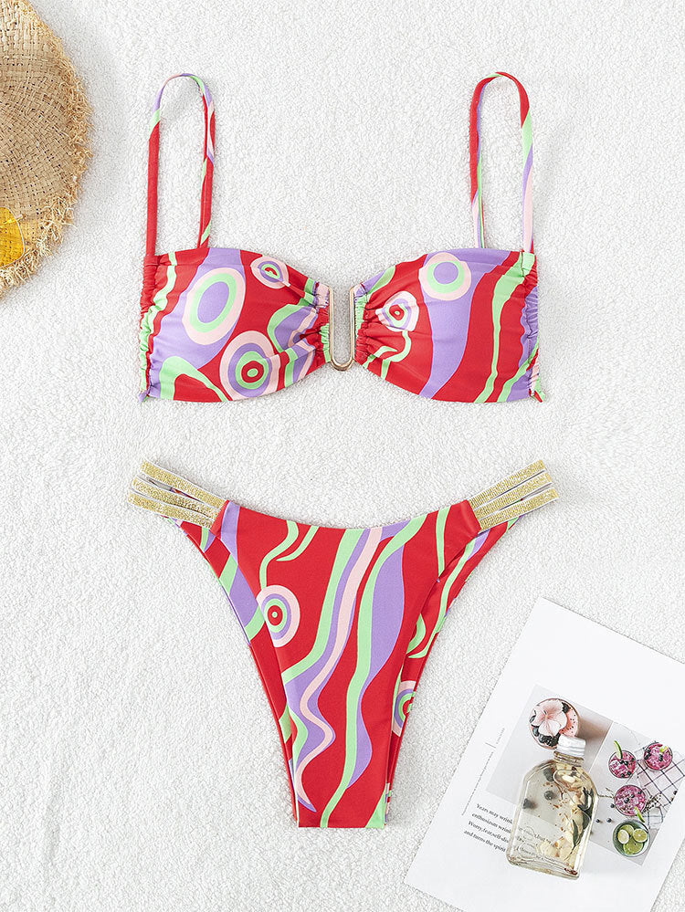 Damen Triangel-Bikini mit raffinierter Rüschendetail und eleganten Akzenten Drune