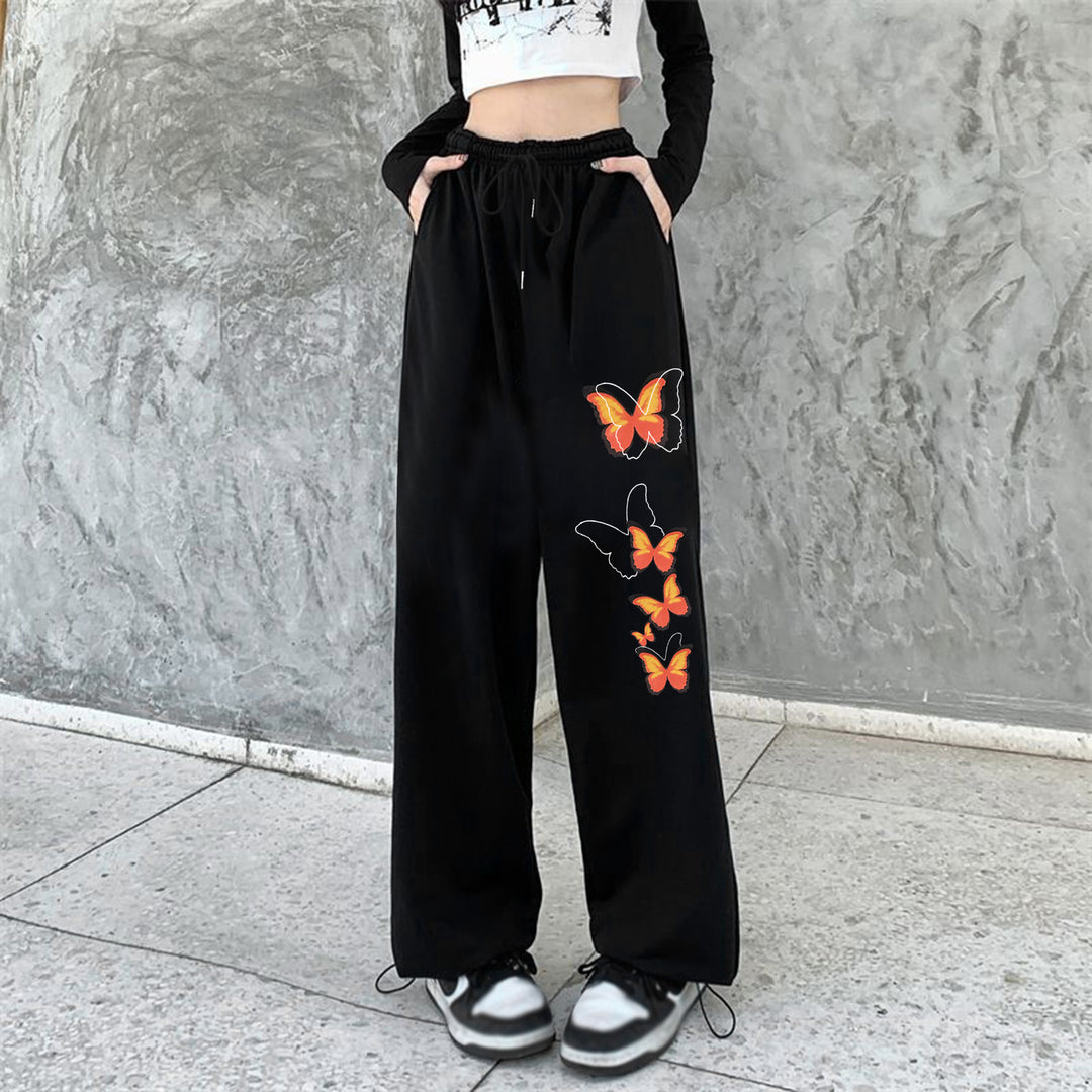 Damen Jogginghose mit buntem Schmetterlingsdesign Drune