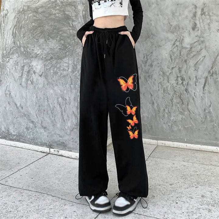 Damen Jogginghose mit buntem Schmetterlingsdesign Drune