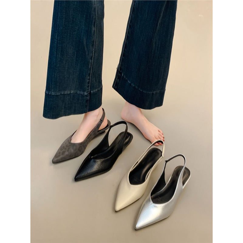 Damen Minimalistische spitz zulaufende Slingback‑Ballerinas aus Softlederoptik mit gepolstertem Fußbett Drune