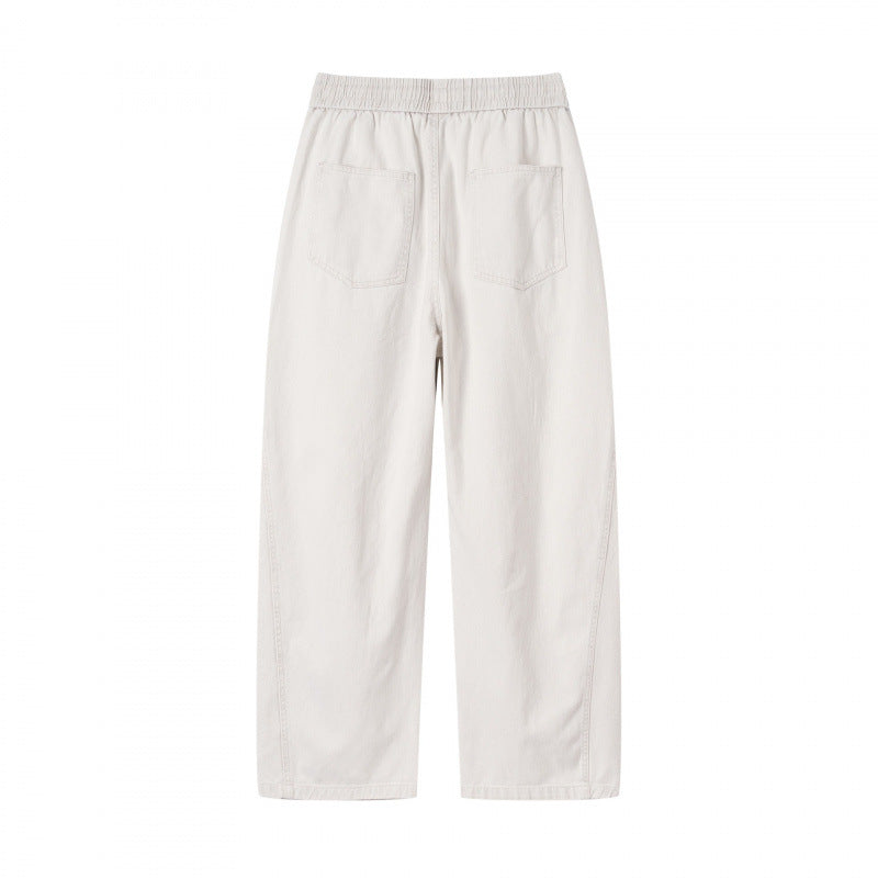 [Damen] Weite Culotte‑Hose mit hohem Elastikbund, Tunnelzug und Eingrifftaschen Drune
