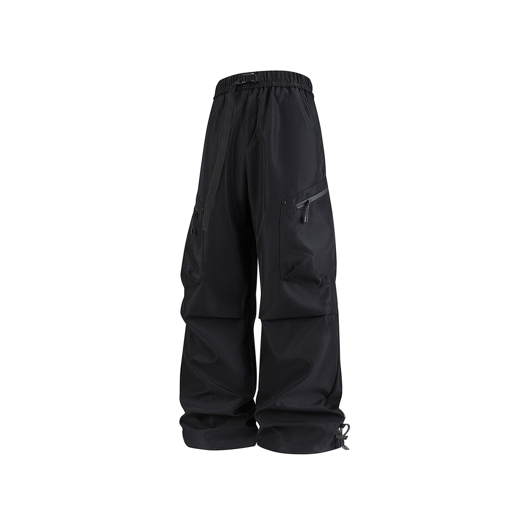 Herren Weite Utility‑Cargohose mit elastischem Bund, Reißverschluss‑Taschen und verstellbarem Saum Drune