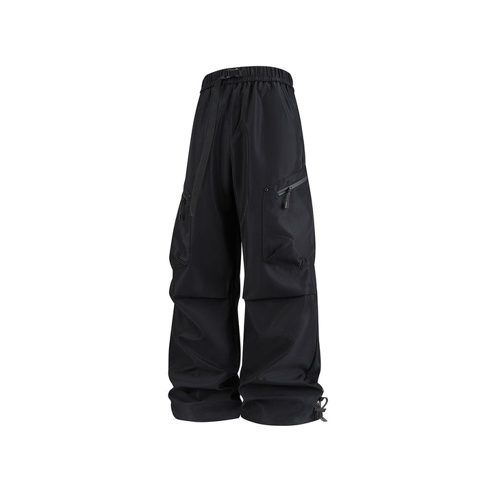Herren Weite Utility‑Cargohose mit elastischem Bund, Reißverschluss‑Taschen und verstellbarem Saum Drune
