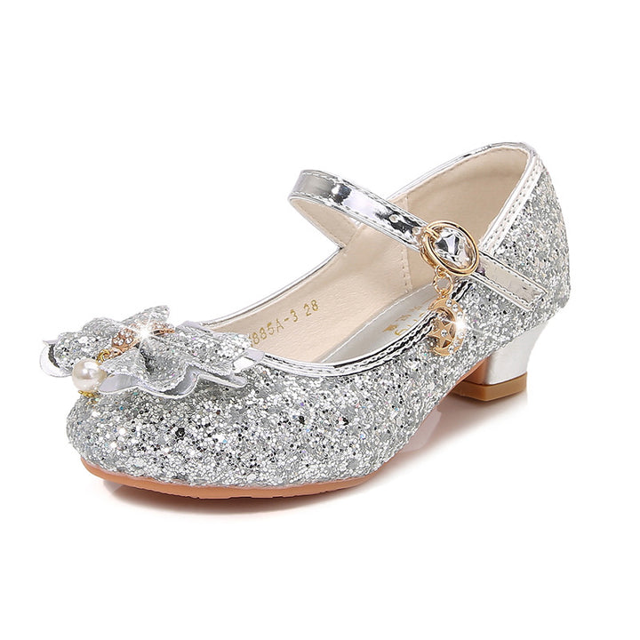 Mädchen Glitzernde Ballerinas mit Schleifenapplikation Drune
