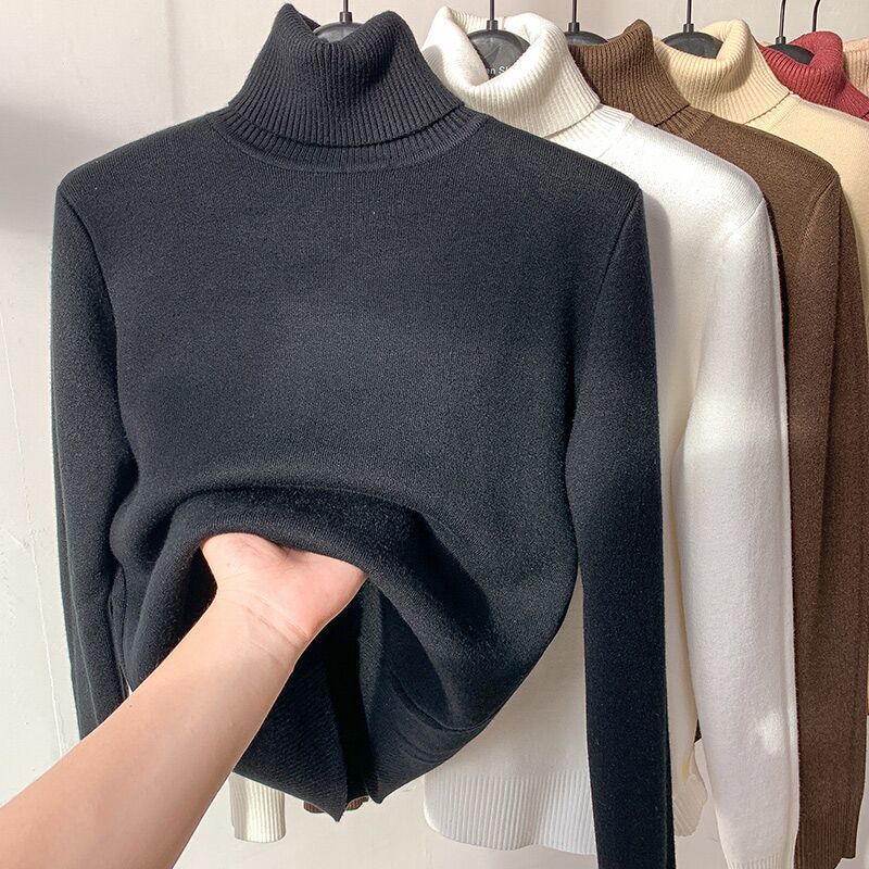 Damen Feinstrick-Rollkragenpullover mit wärmendem Innenfutter und schmaler Silhouette Drune