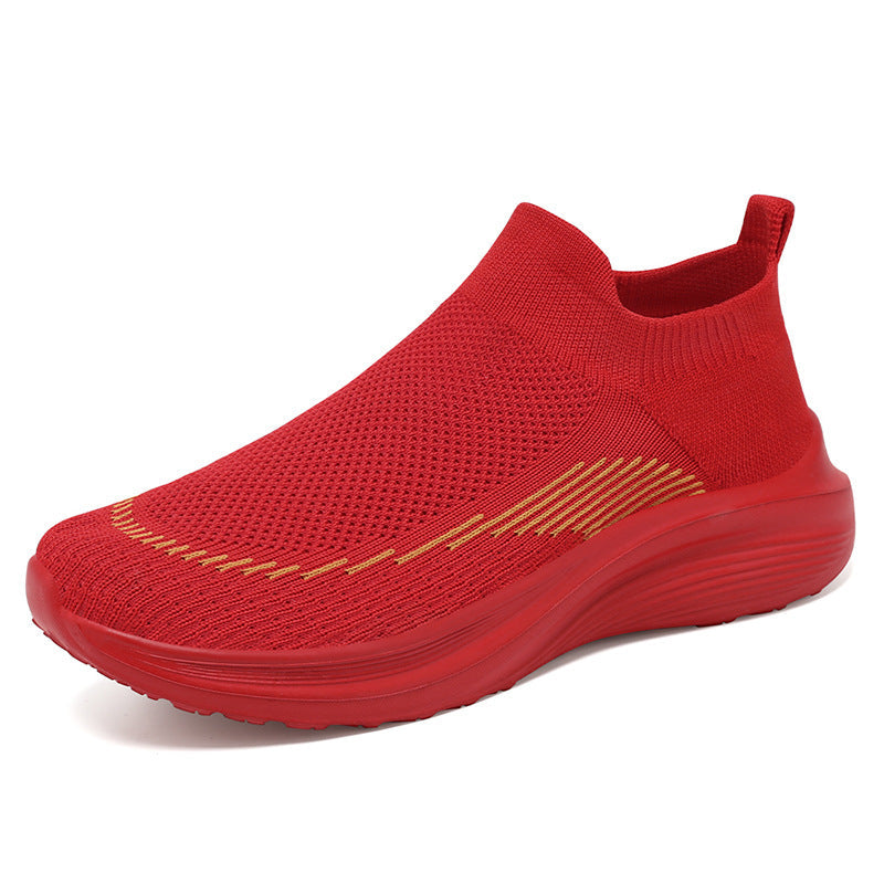 Damen Bequeme und atmungsaktive Slip-On Sneakers mit nahtloser Strick-Oberfläche Drune