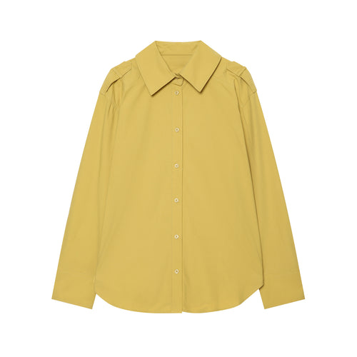Damen Oversize‑Hemdbluse mit breitem Kentkragen und Schulterklappen Drune