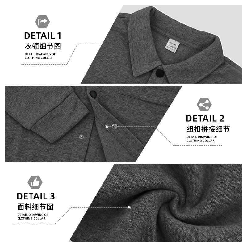 Herren nan modische Overshirt-Jacke in Filzoptik mit aufgesetzten Brusttaschen und sichtbarer Druckknopfleiste Drune