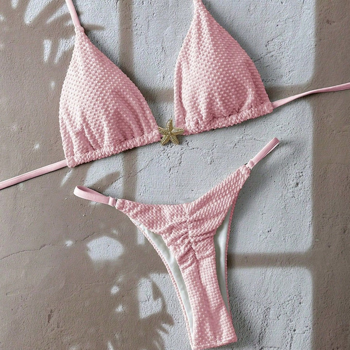 Damen Triangel-Bikini mit strukturiertem Stoff und maritimen Details Drune