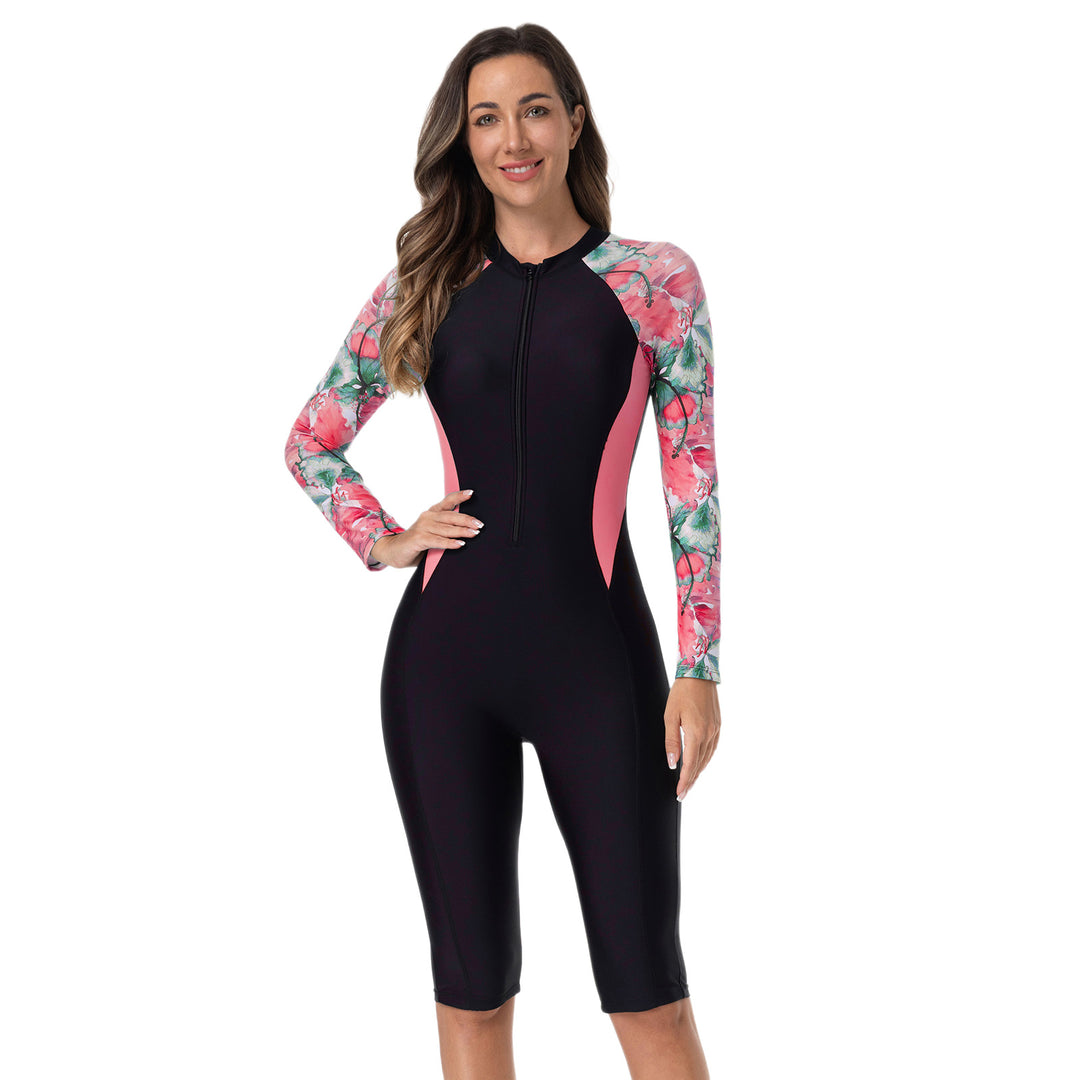Damen Schwimmanzug mit langen Ärmeln und Reißverschluss Drune