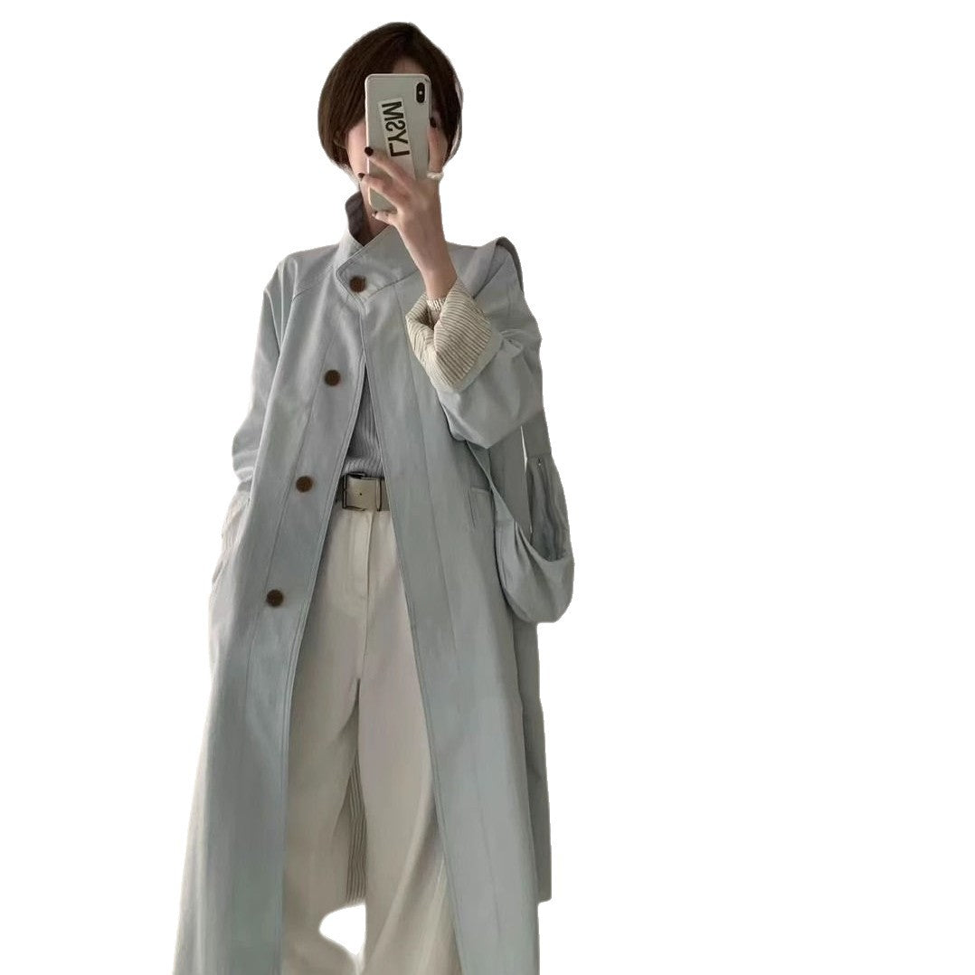 Damen eleganter Trenchcoat mit Knopfdetails und oversized Schnitt Drune