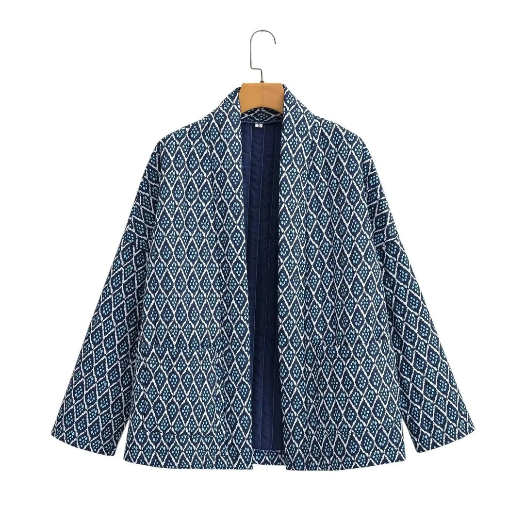 Damen lässige gestreifte Jacke mit elegantem Muster Drune