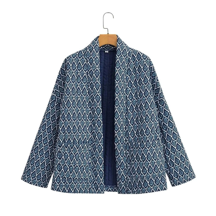 Damen lässige gestreifte Jacke mit elegantem Muster Drune
