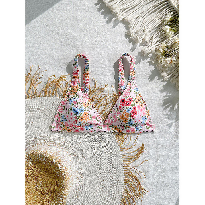 Damen Triangel-Bikinioberteil mit floralem Musterdruck Drune