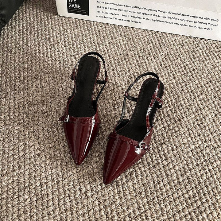 Damen Spitz zulaufende Lack-Pumps mit Slingback, schlanker Silhouette und gepolstertem Komfortfußbett Drune