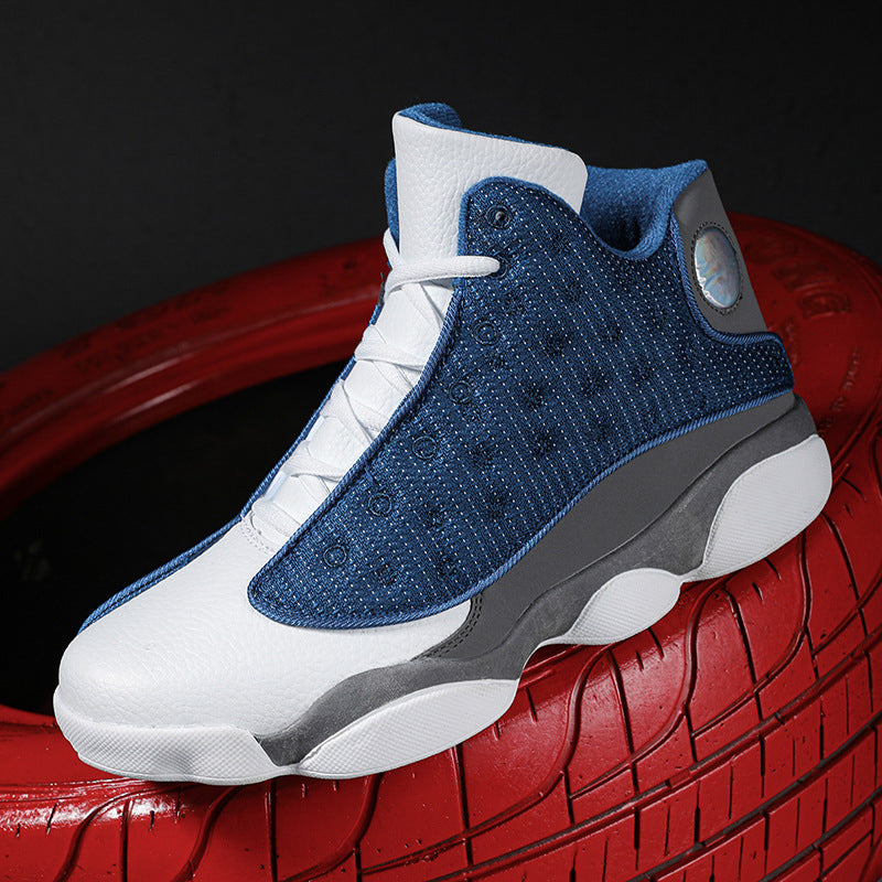 Herren atmungsaktiver High-Top Basketball Sneaker mit Dämpfung und rutschfester Gummisohle Drune