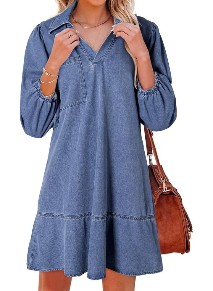 Damen Denim Kleid im lässigen Schnitt Drune