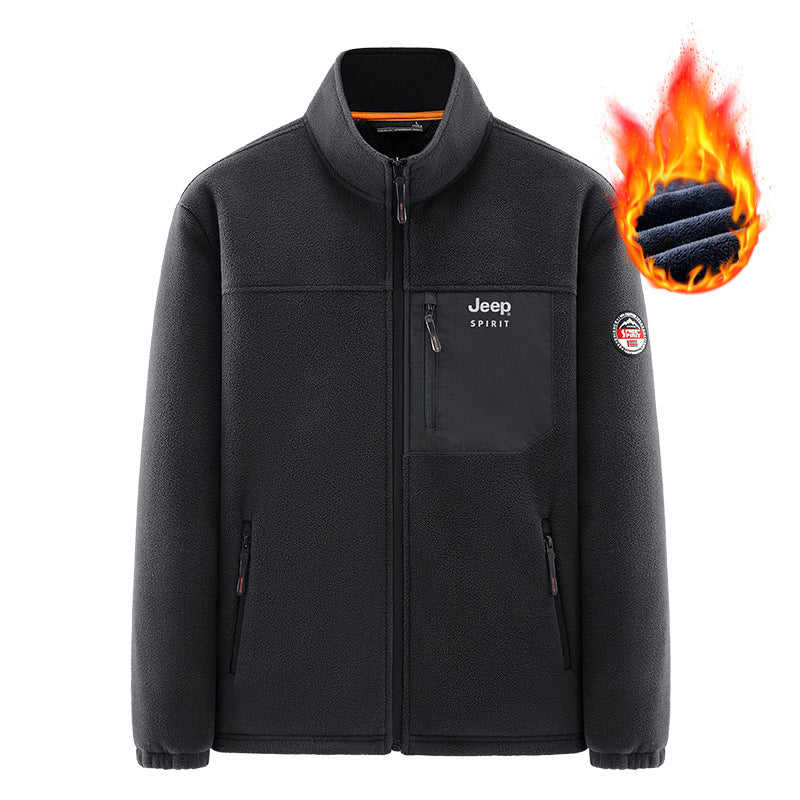 Herren Wärmende Fleecejacke mit hohem Kragen Drune