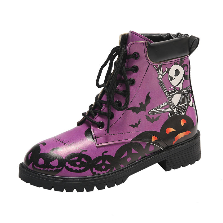 Damen Halloween-Stiefel mit illustratorischen Motiven und rutschfester Sohle Drune
