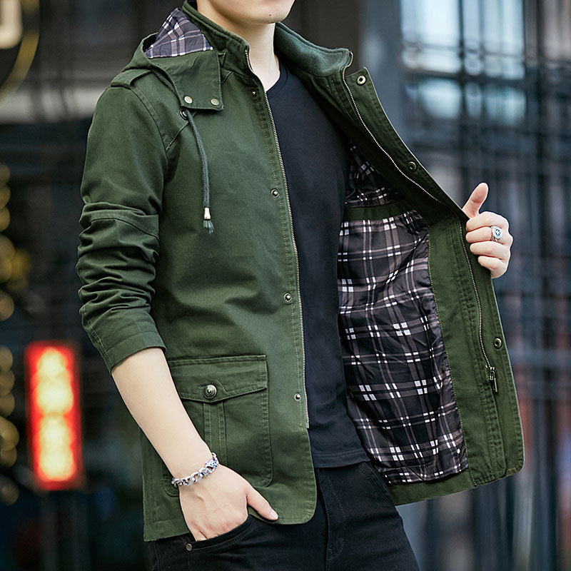 Herren Robuste Parkajacke mit verstellbarer Kapuze Drune