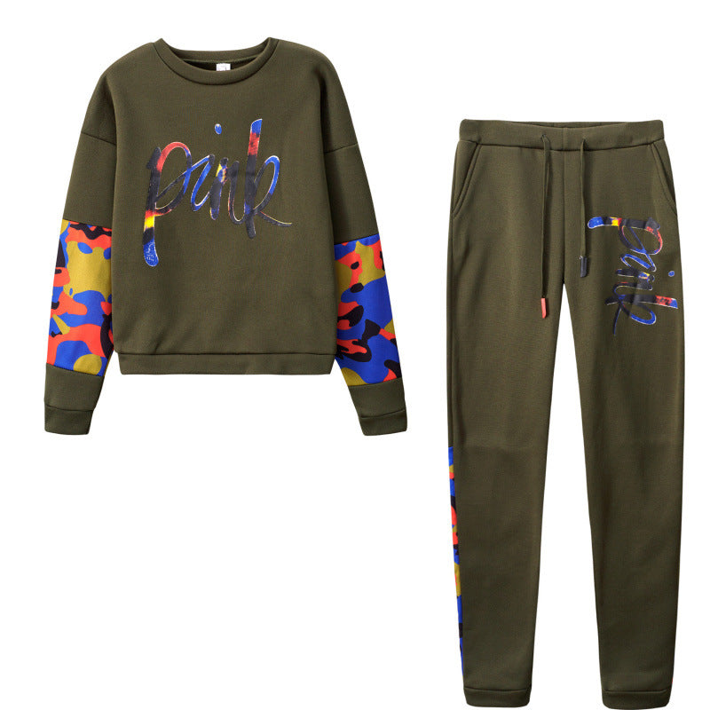 Damen Sportliches Sweatshirt-Set mit bunten Camouflage-Details und komfortablem Schnitt Drune