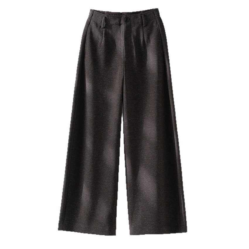 Damen Weitgeschnittene High‑Waist-Hose mit Bundfalten und fließender Wollmix-Qualität Drune