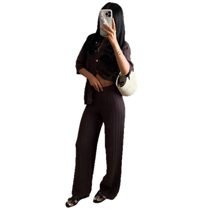 Damen Plissierte Strickhose Drune